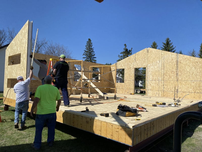 Structurally Insulated Panels on construction site
